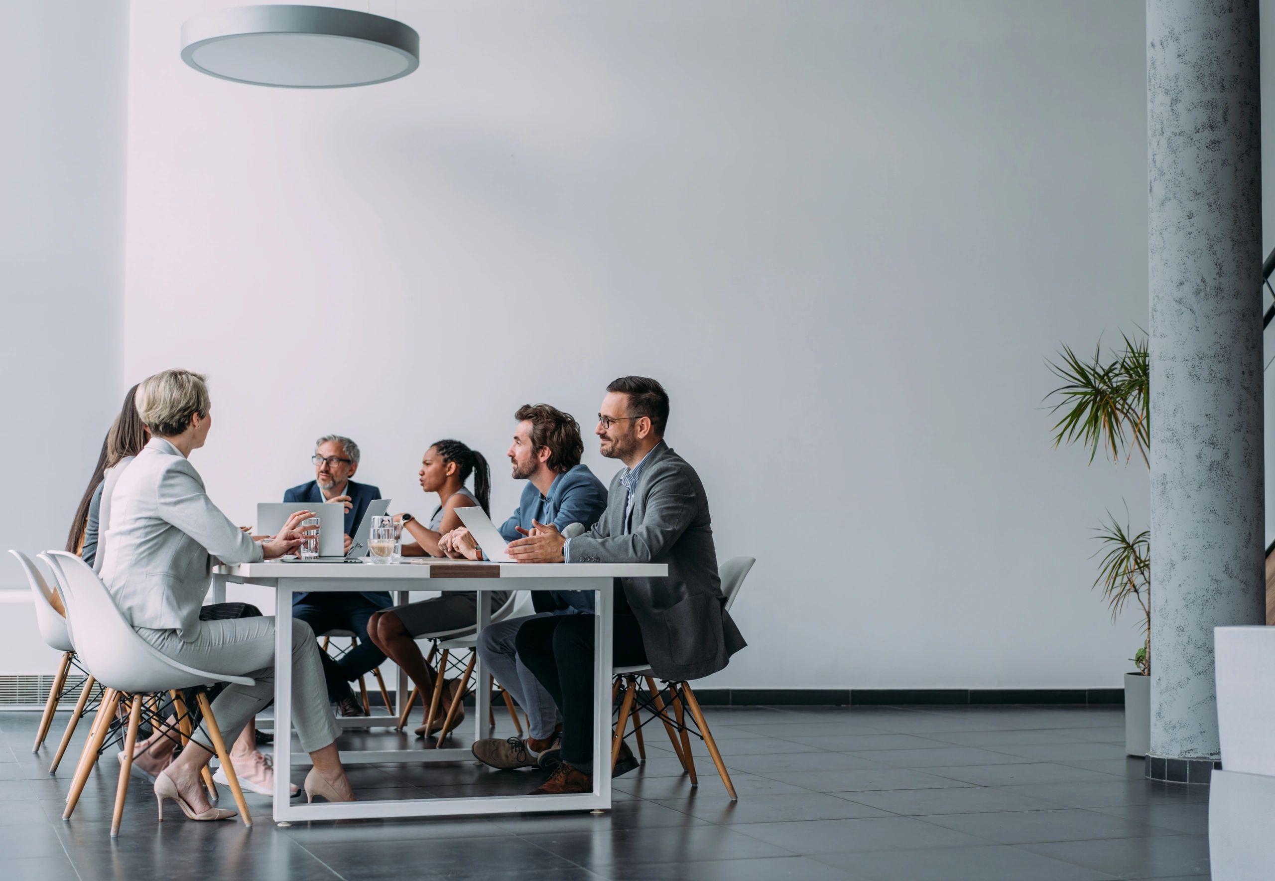 Corporate team meeting in office