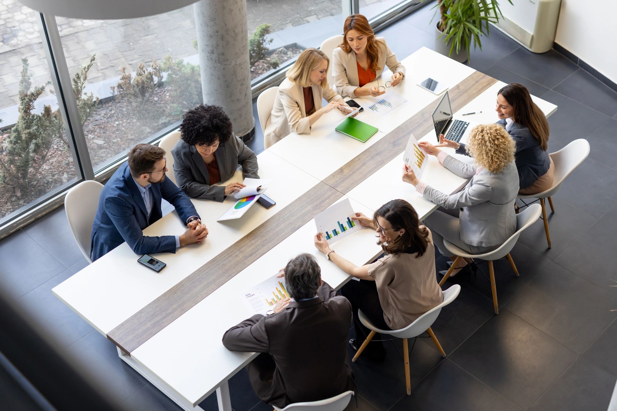 Finance professionals in a strategy meeting
