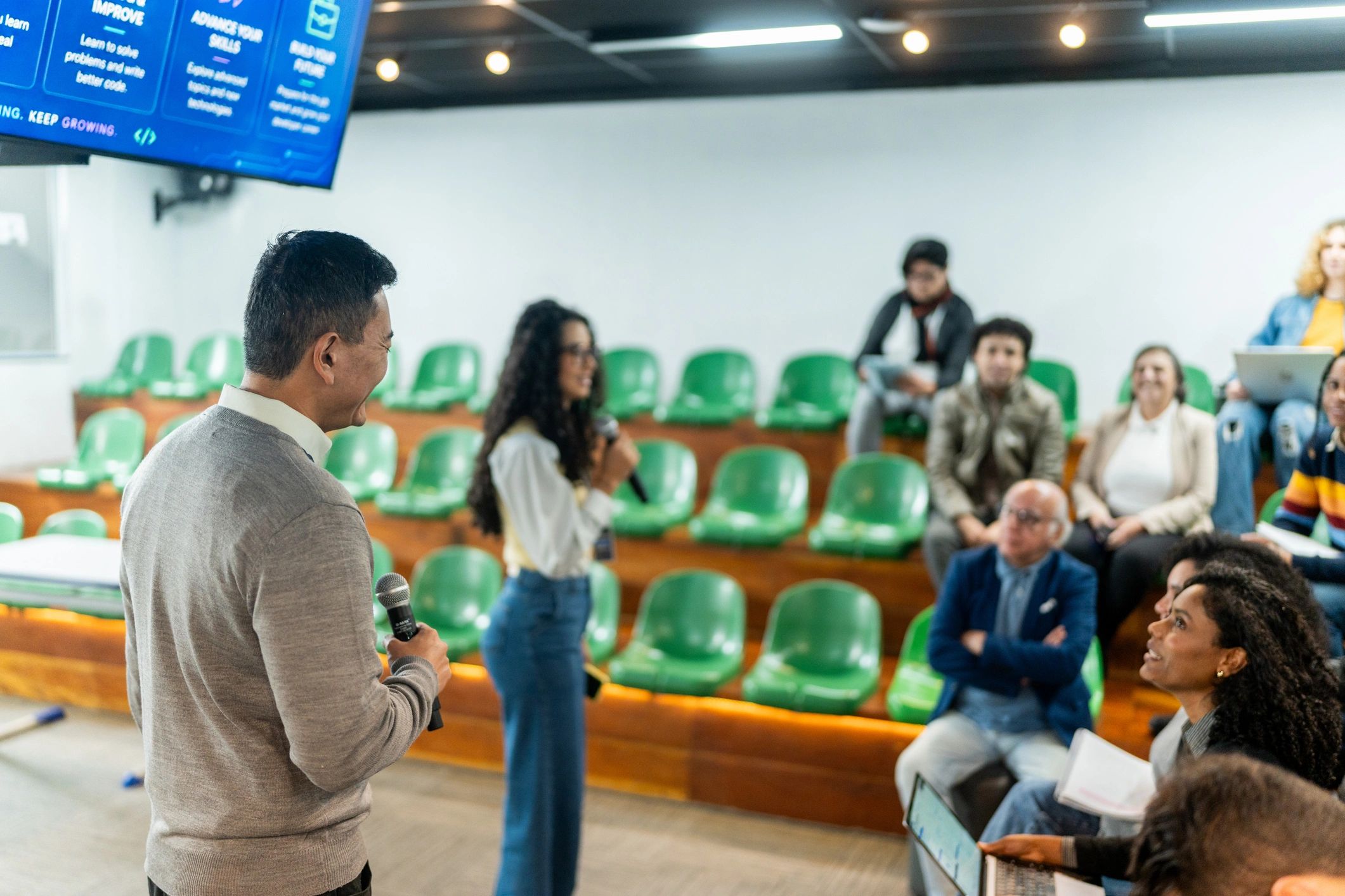 Business leader presenting strategy to a team